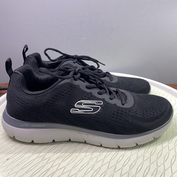 Skechers Men\'s Summits‎ Torre Lace Up Shoes Sneakers Black Lite-weight Sz.10 main image 7